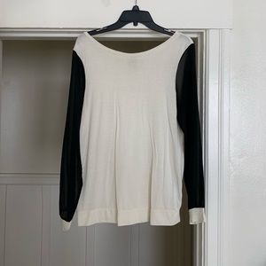 Haute Hippie Black & White Baseball Tee